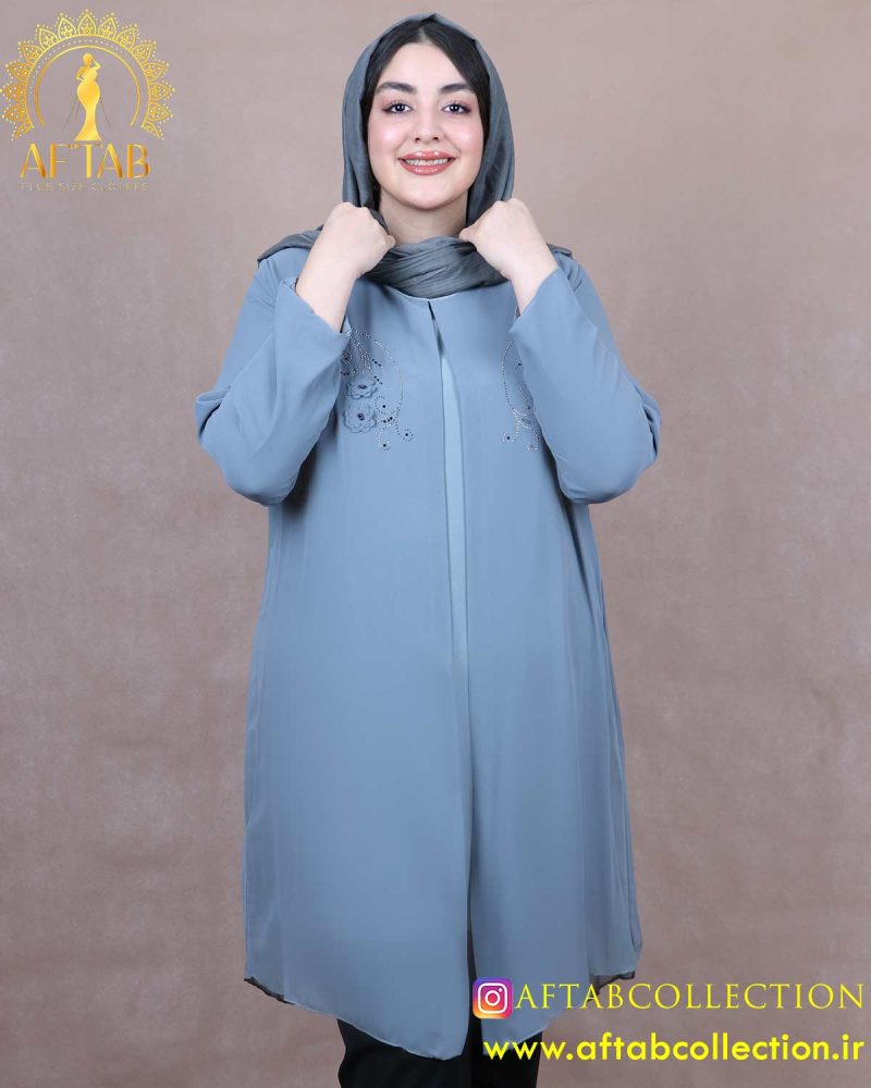 شومیز حریر گل شکوفه سایزبزرگ