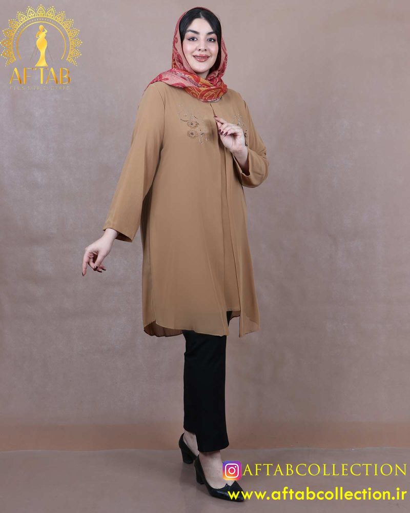 شومیز حریر گل شکوفه سایزبزرگ