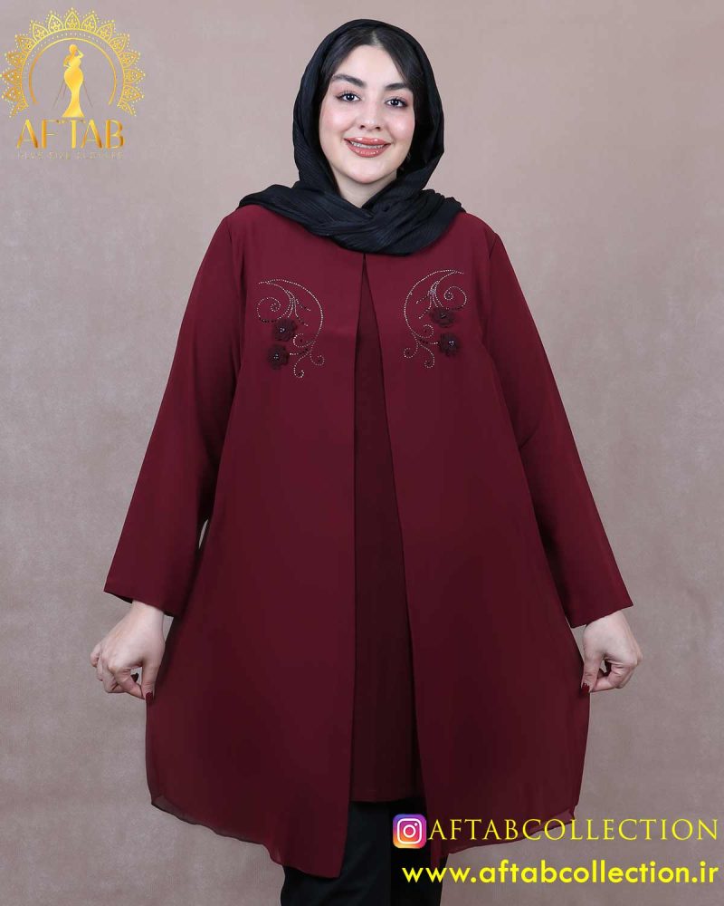 شومیز حریر گل شکوفه سایزبزرگ
