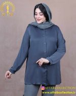 شومیز ساتن جلو دکمه سایزبزرگ