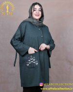مانتو گلدوزی ملانژ فری سایز سایزبزرگ
