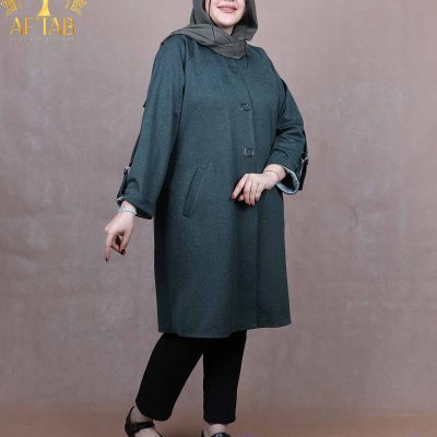 مانتو ملانژ سه دکمه فلزی سایزبزرگ