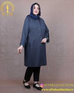 مانتو ملانژ سه دکمه فلزی سایزبزرگ