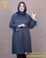 مانتو ملانژ سه دکمه فلزی سایزبزرگ