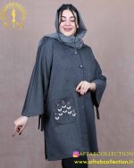 مانتو گلدوزی ملانژ فری سایز سایزبزرگ