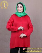 شومیز ساتن جلو دکمه سایزبزرگ