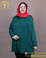 شومیز ساتن جلو دکمه سایزبزرگ