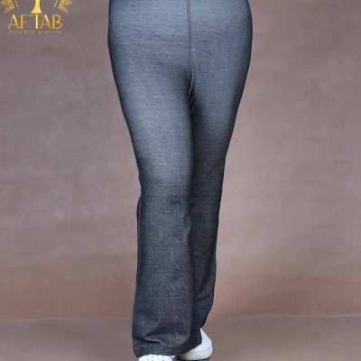 شلوار طرح جین زغالی دمپا سایزبزرگ