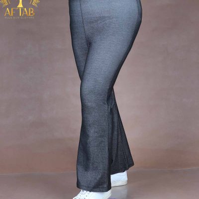 شلوار طرح جین زغالی دمپا سایزبزرگ