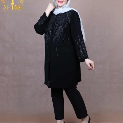 مانتو کرپ برگی سایزبزرگ