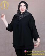 شومیز حریر آستین پلیسه سایزبزرگ