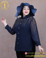 شومیز تاپ حریر نگین طلایی سایزبزرگ