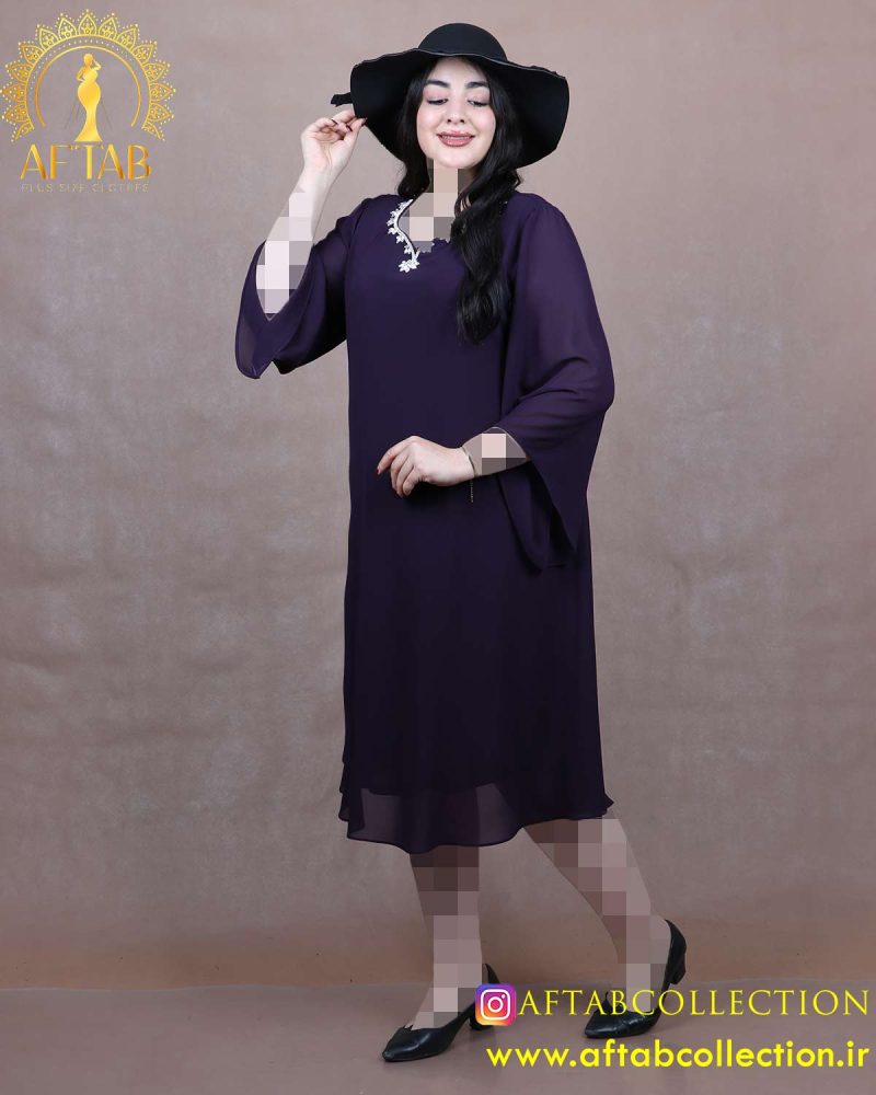 پیراهن مجلسی یقه سنگی سایزبزرگ