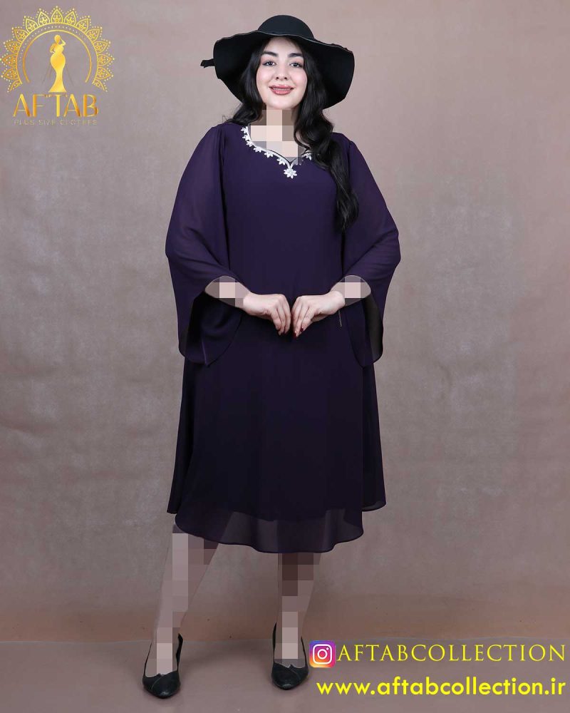 پیراهن مجلسی یقه سنگی سایزبزرگ
