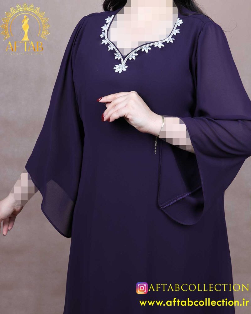 پیراهن مجلسی یقه سنگی سایزبزرگ
