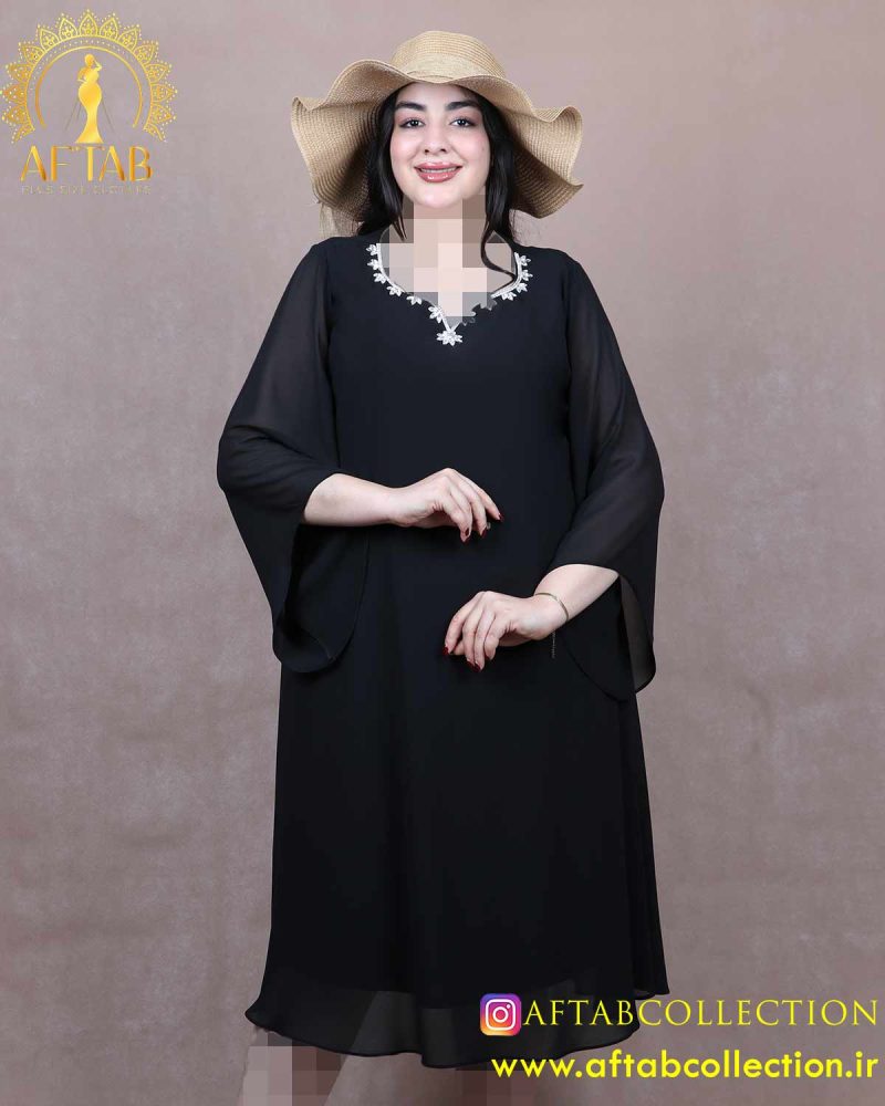 پیراهن مجلسی یقه سنگی سایزبزرگ