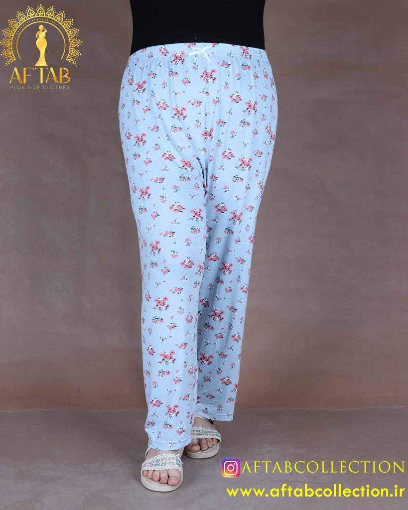 شلوار راحتی طرحدار پنبه سایزبزرگ