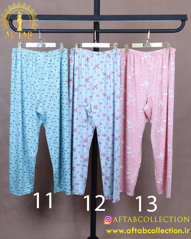 شلوار راحتی طرحدار پنبه سایزبزرگ