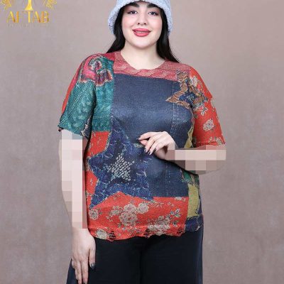 بلوز بافت کشمیر کوتاه سایزبزرگ