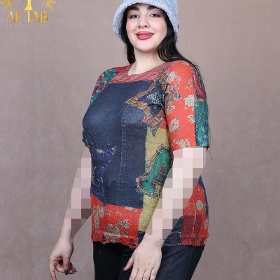 بلوز بافت کشمیر کوتاه سایزبزرگ