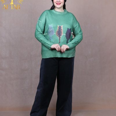 بلوز بافت طرح گربه سایزبزرگ