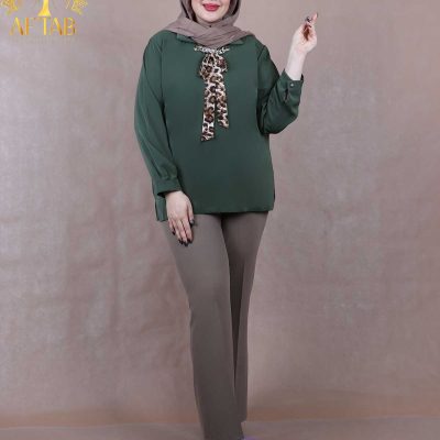 شومیز الیزا کراواتی طرحدار سایزبزرگ