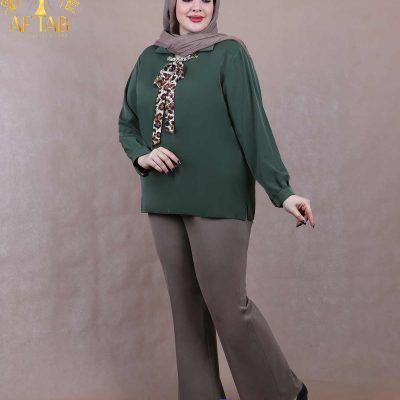 شومیز الیزا کراواتی طرحدار سایزبزرگ