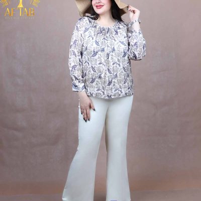 شومیز طرحدار پلیسه سایزبزرگ