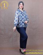 شومیز طرحدار پلیسه سایزبزرگ