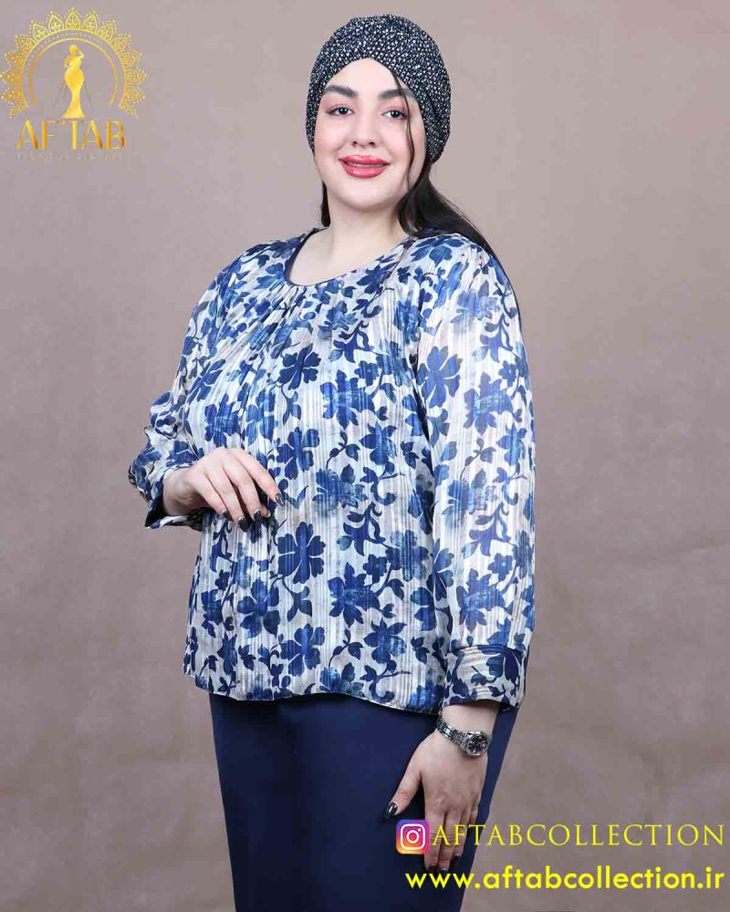 شومیز طرحدار پلیسه سایزبزرگ