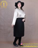 شومیز ساتن جلو دکمه رنگی سایزبزرگ