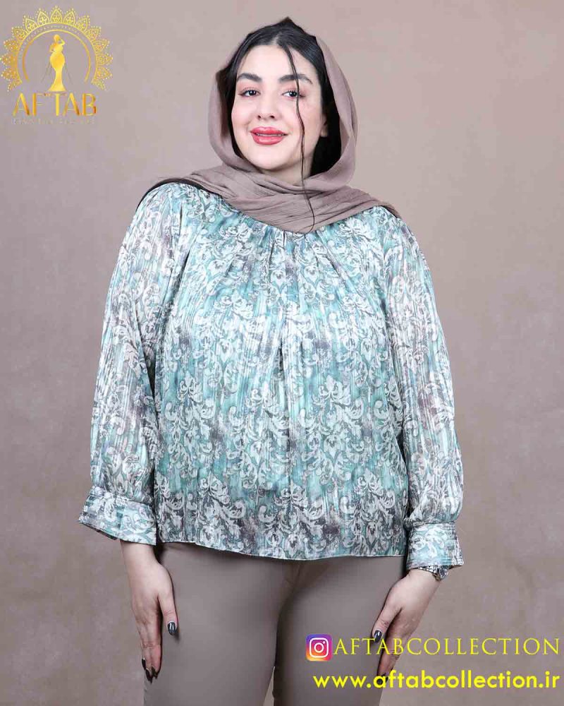 شومیز طرحدار پلیسه سایزبزرگ