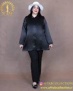 شومیز ساتن جلو دکمه رنگی سایزبزرگ