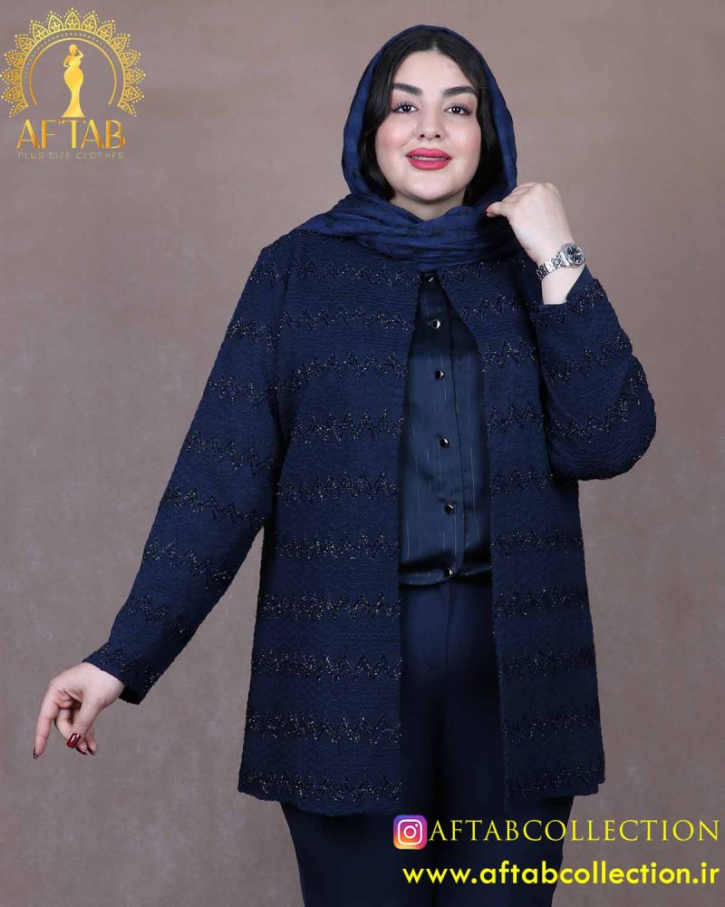 مانتو مراکشی یقه گرد سایزبزرگ