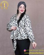 شومیز ساتن طرحدار گره حلقه سایزبزرگ