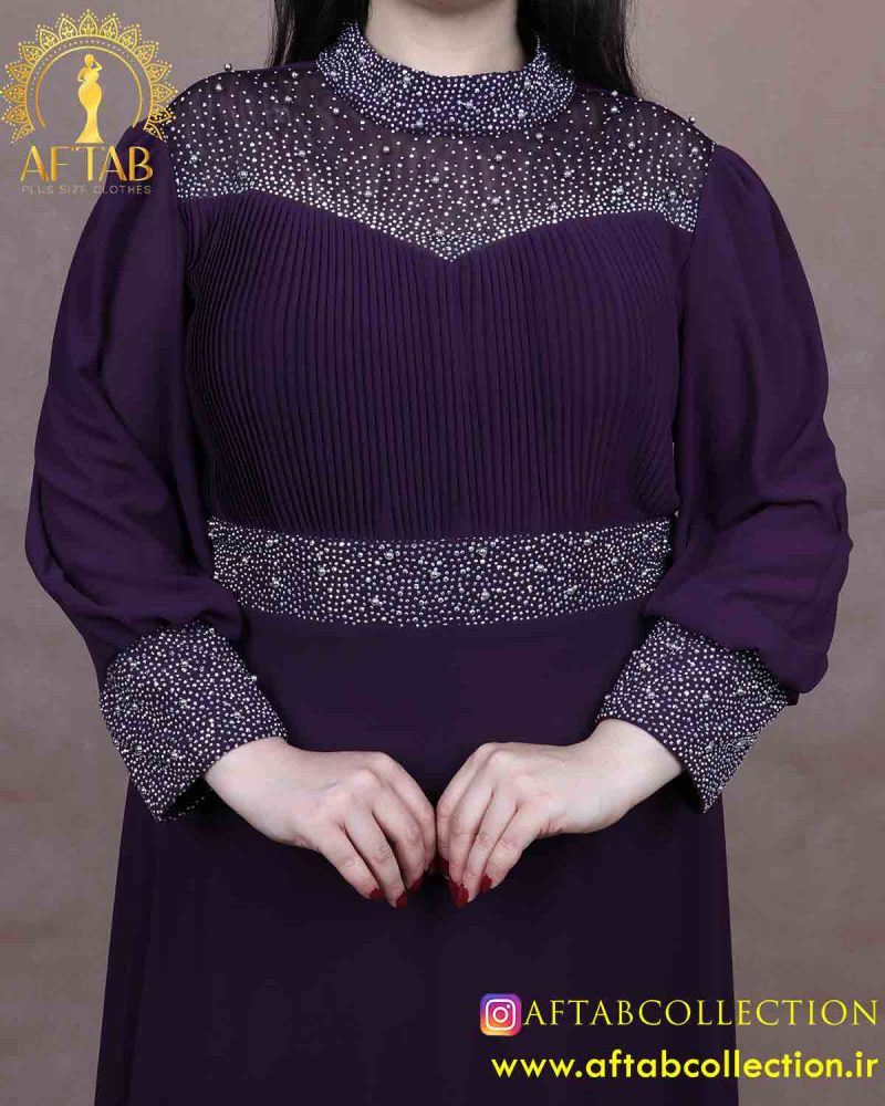 پیراهن مجلسی برش دالبری سایزبزرگ