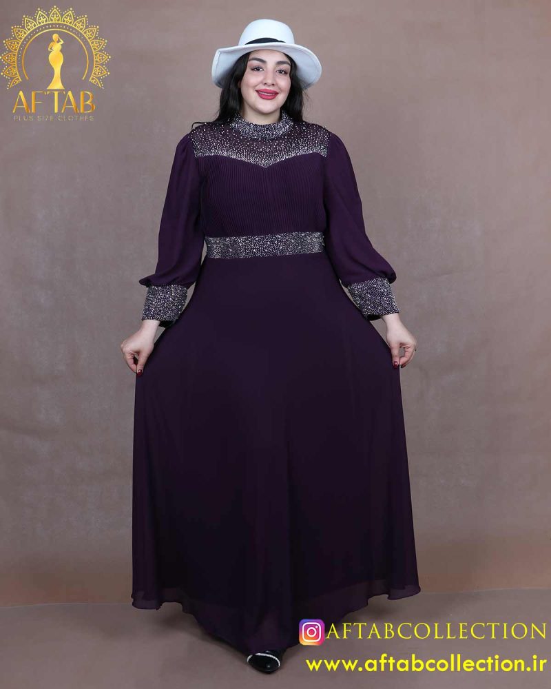 پیراهن مجلسی برش دالبری سایزبزرگ