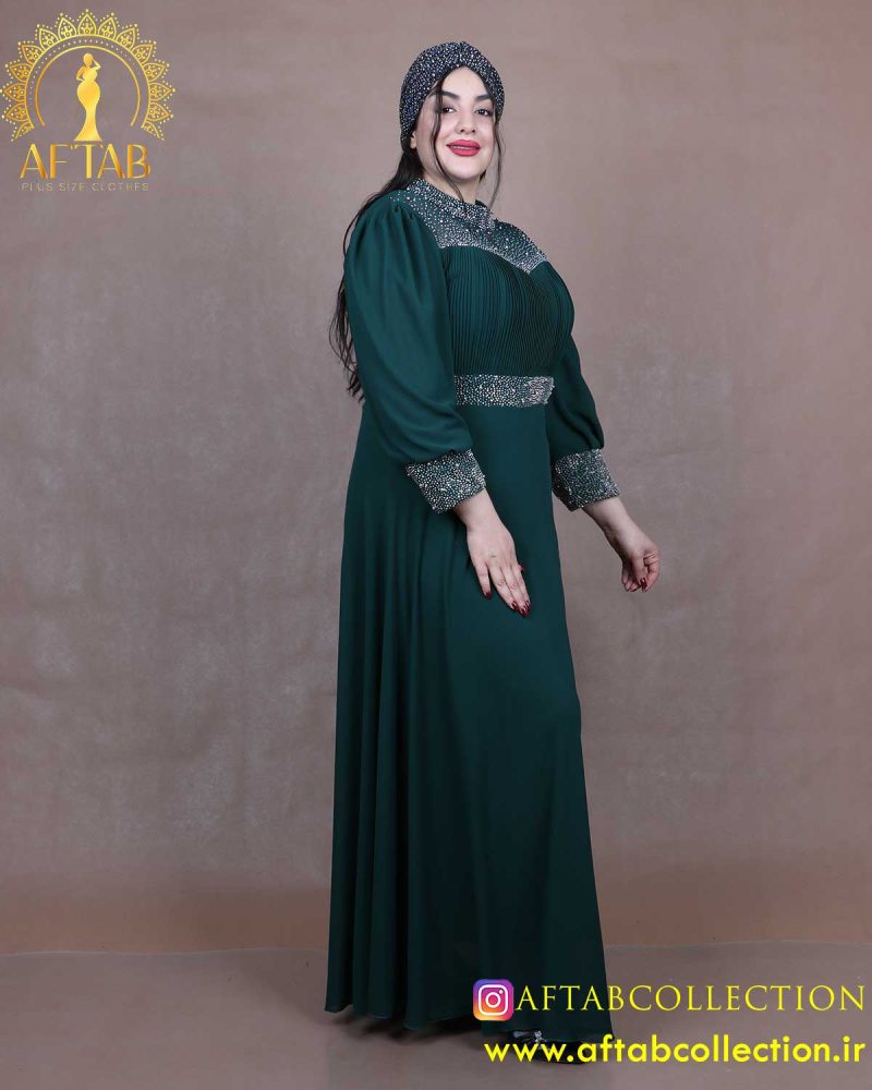 پیراهن مجلسی برش دالبری سایزبزرگ