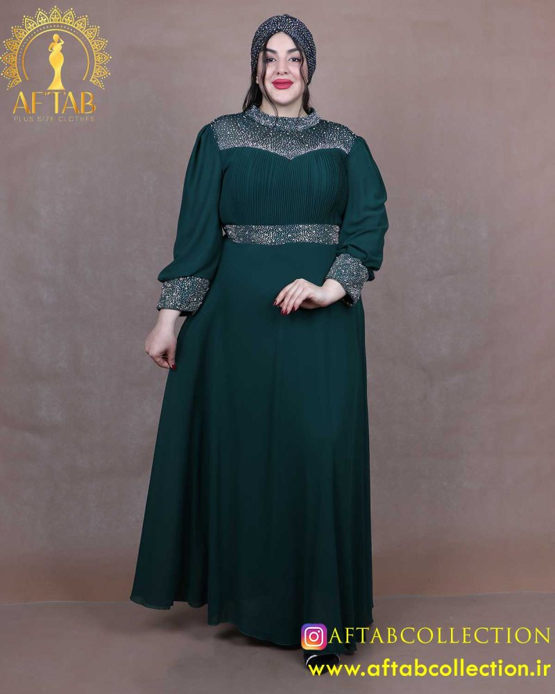 پیراهن مجلسی برش دالبری سایزبزرگ