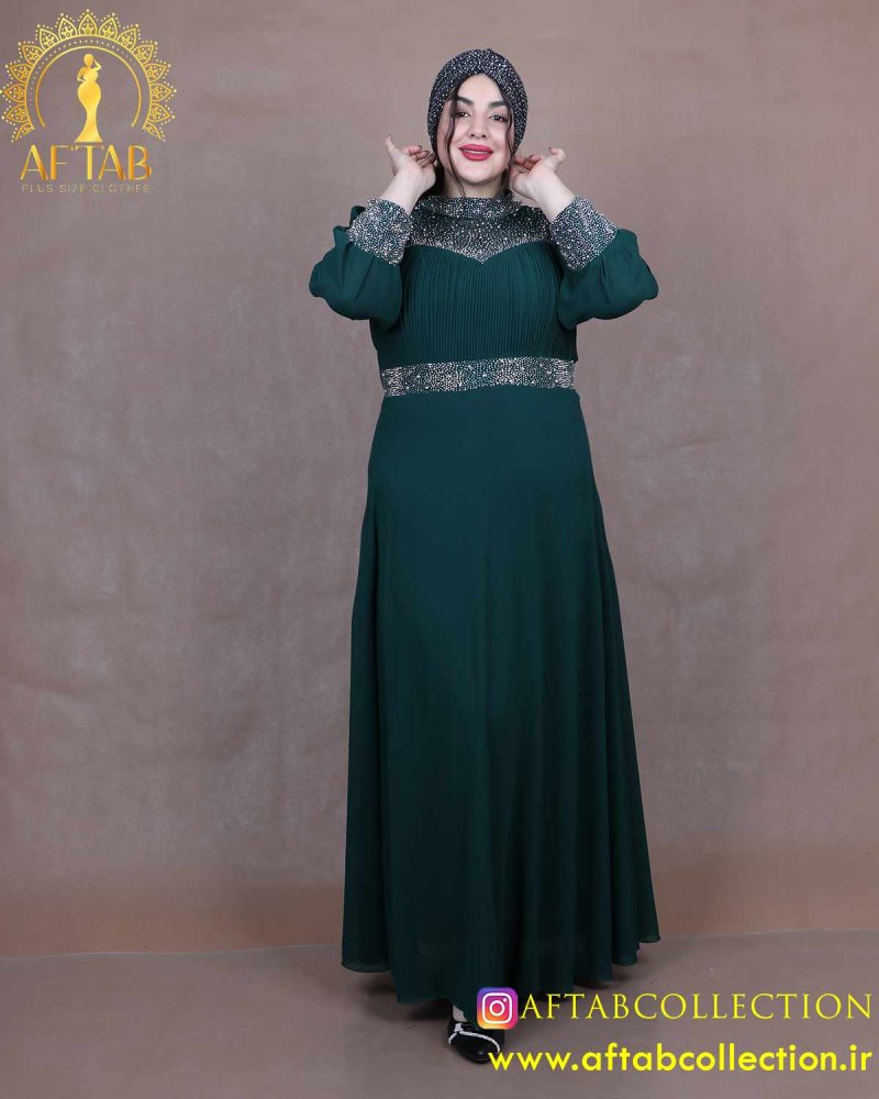 پیراهن مجلسی برش دالبری سایزبزرگ