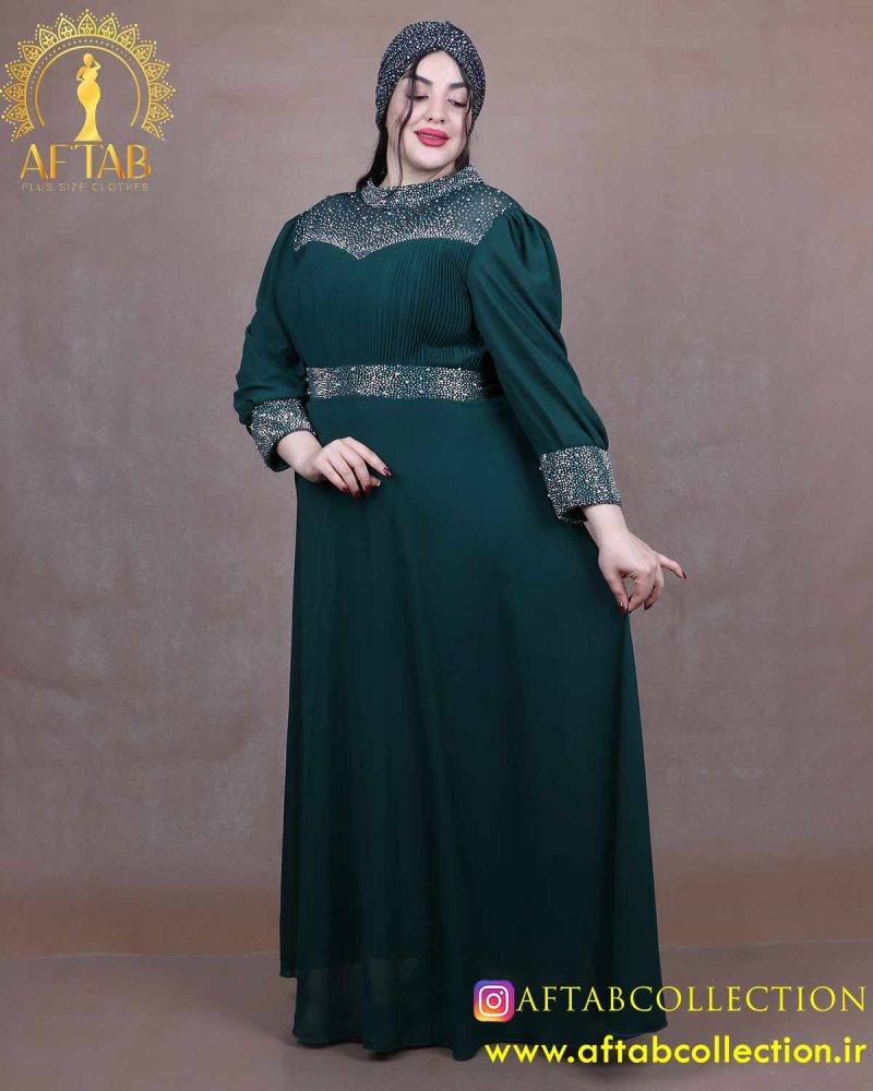 پیراهن مجلسی برش دالبری سایزبزرگ