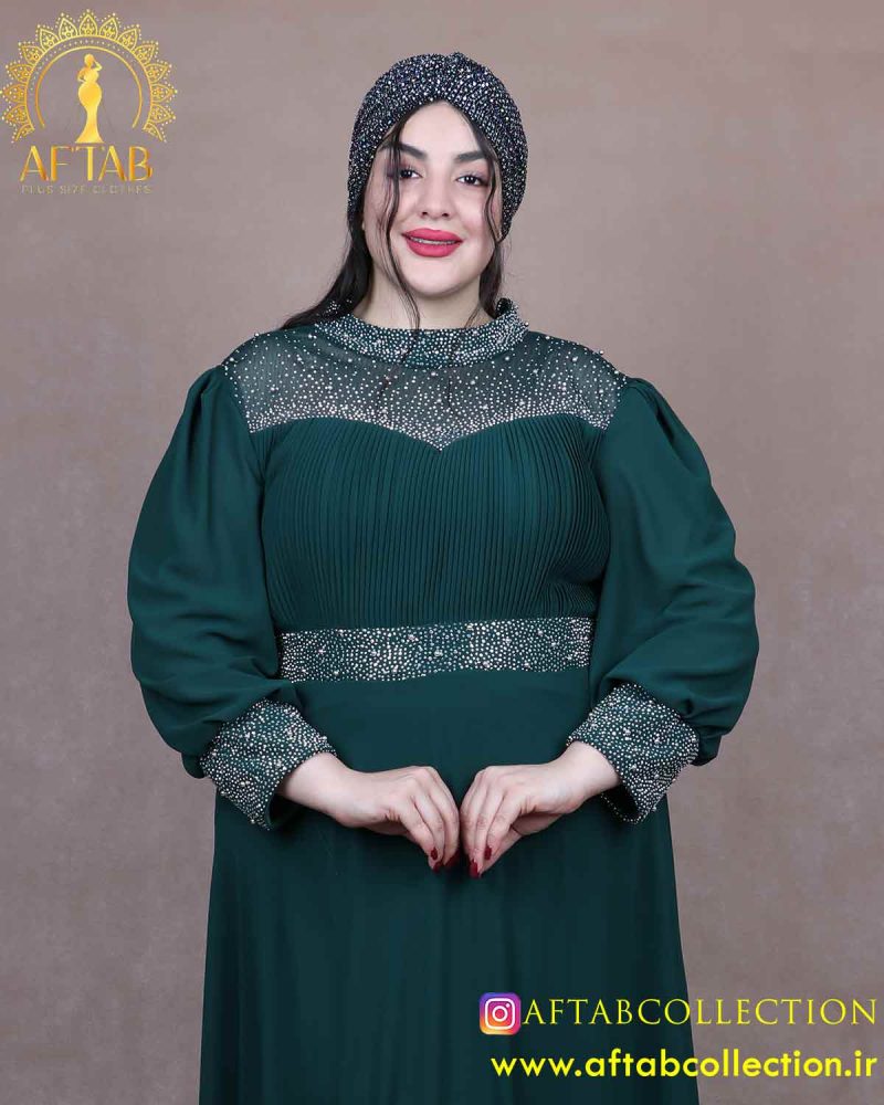 پیراهن مجلسی برش دالبری سایزبزرگ