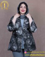 مانتو ژاکارد یقه آمریکایی سایزبزرگ