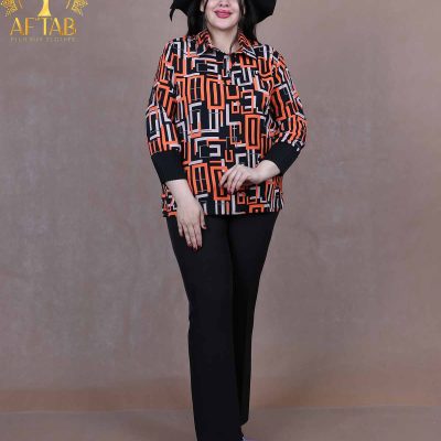 شومیز طرحدار مچ پلیسه سایزبزرگ