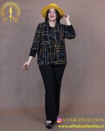 شومیز طرحدار مچ پلیسه سایزبزرگ