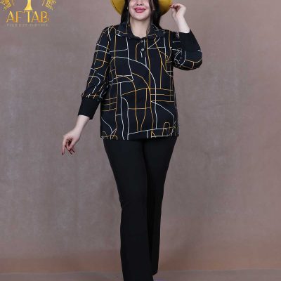 شومیز طرحدار مچ پلیسه سایزبزرگ