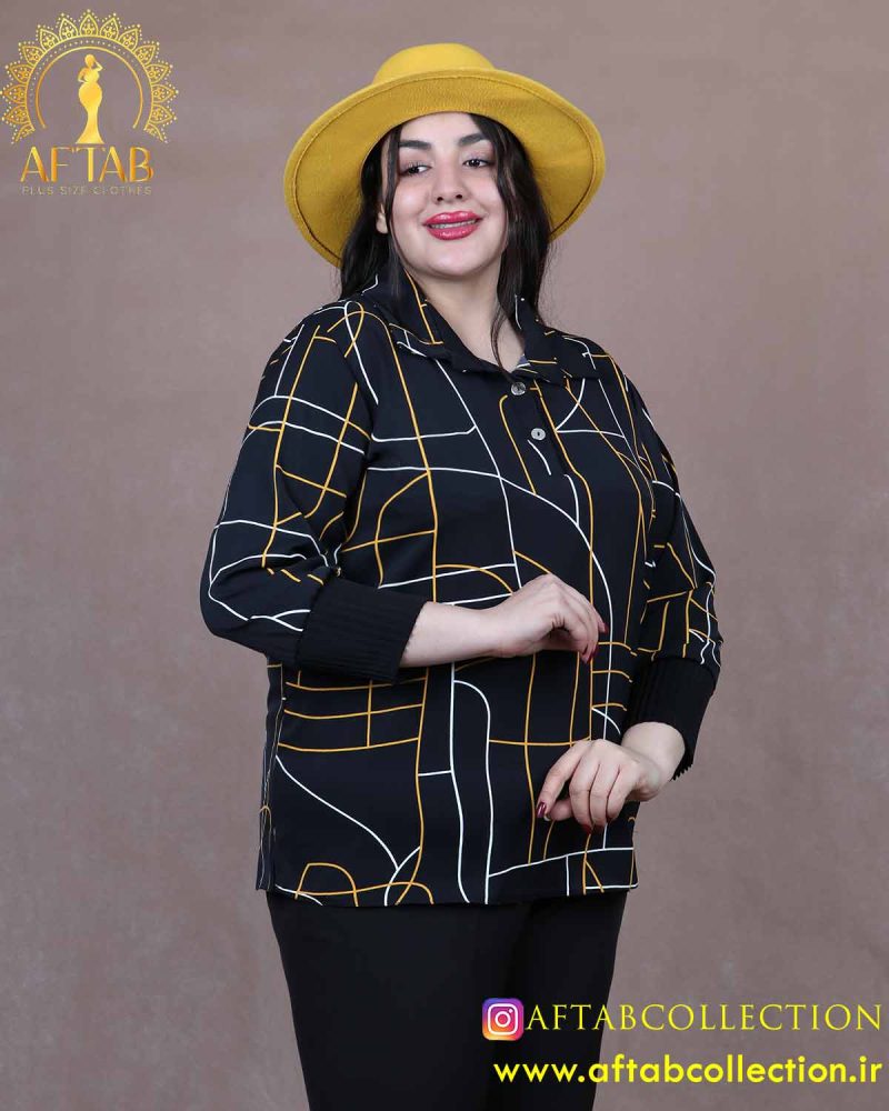 شومیز طرحدار مچ پلیسه سایزبزرگ