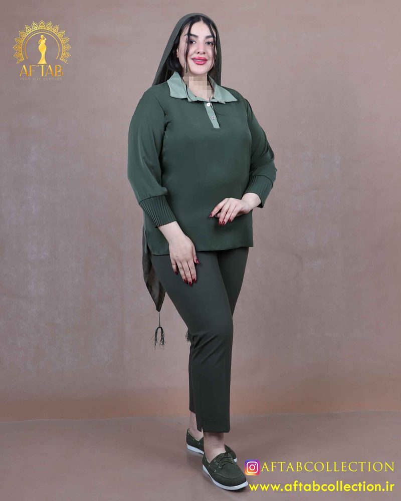 شومیز ساده مچ پلیسه سایزبزرگ