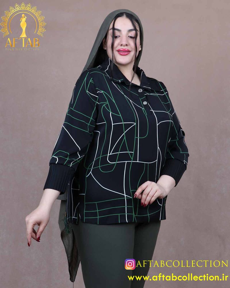 شومیز طرحدار مچ پلیسه سایزبزرگ