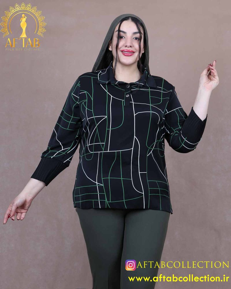 شومیز طرحدار مچ پلیسه سایزبزرگ